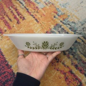 Vintage Glasbake Crazy Daisy Patterned Cookware Dish
